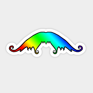 Fancy Rainbow Mustache Sticker